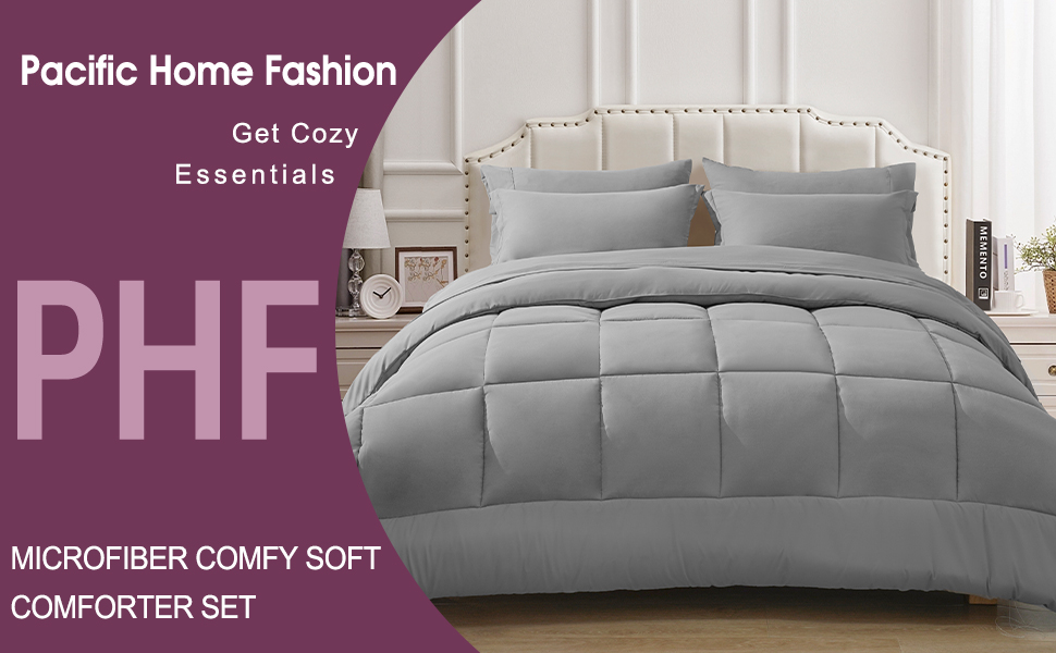 PHF Ultra Soft Comforter Sets California King7 Pieces Bed