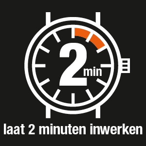 laat 2 minuten inwerken