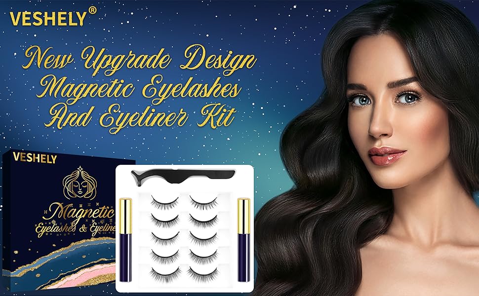 VESHELY Eyelashes Natural Look,5 Pairs