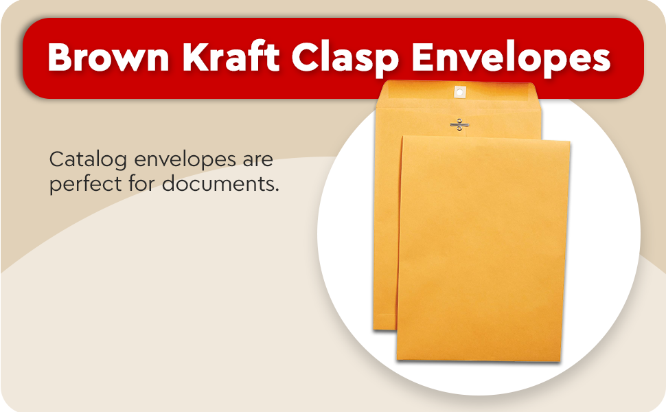 Staples 487493 Brown Kraft Clasp Envelopes 9Inch X 12