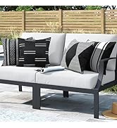 Adabana Outdoor Waterproof Pillow Covers 18x18 Inch Set of 4 Black and White Modern Geometric Thr...