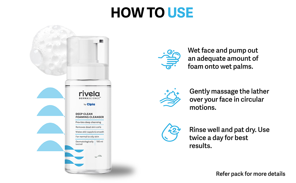 Rivela Dermascience By Cipla Deep Clean Foaming Facial Cleanser