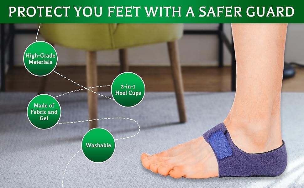 2PCS Heel Protectors, Heel Cups, Heel Sleeves Pads, Heel Cushion, Heel