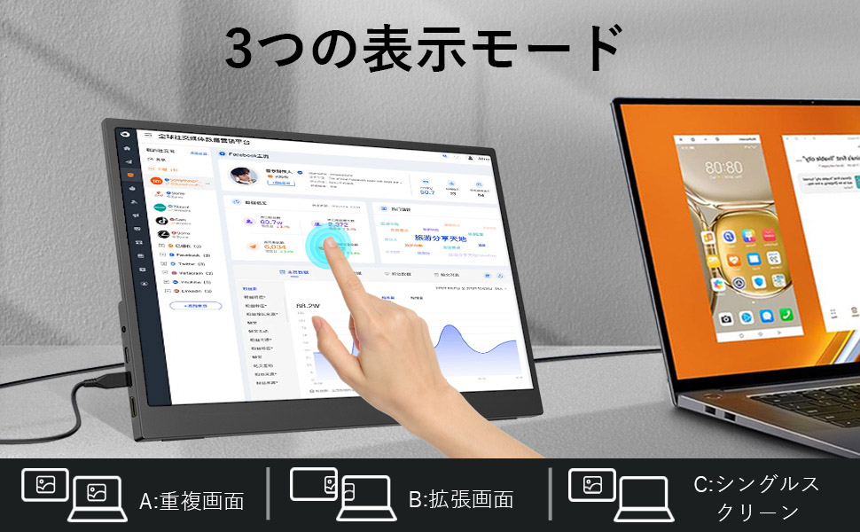 Amazon.co.jp: モバイルモニター タッチパネル 14.1インチ モバイル