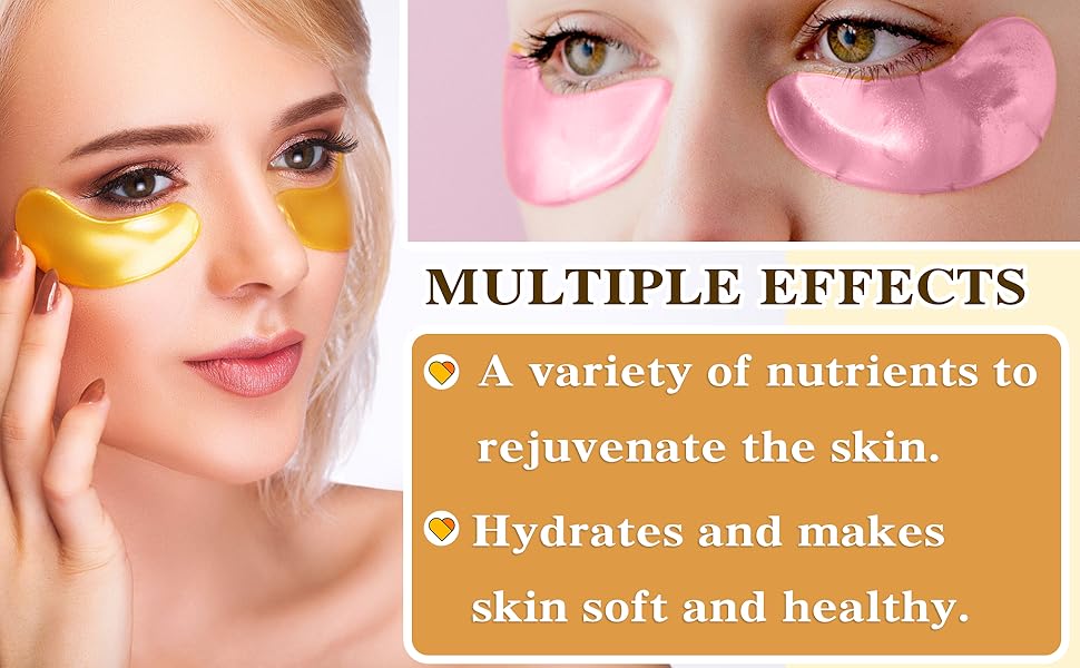 Eye Mask 60 pcs,Pink Collagen Under Eye Patches,Puffy Eyes