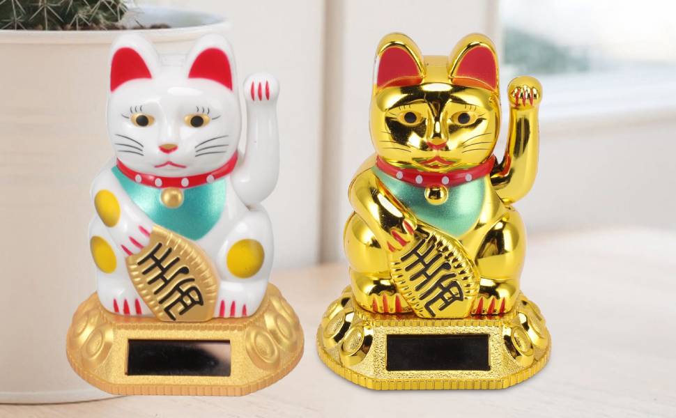 Amazon.com: Japanese Waving Cat, Solar Light Induction
