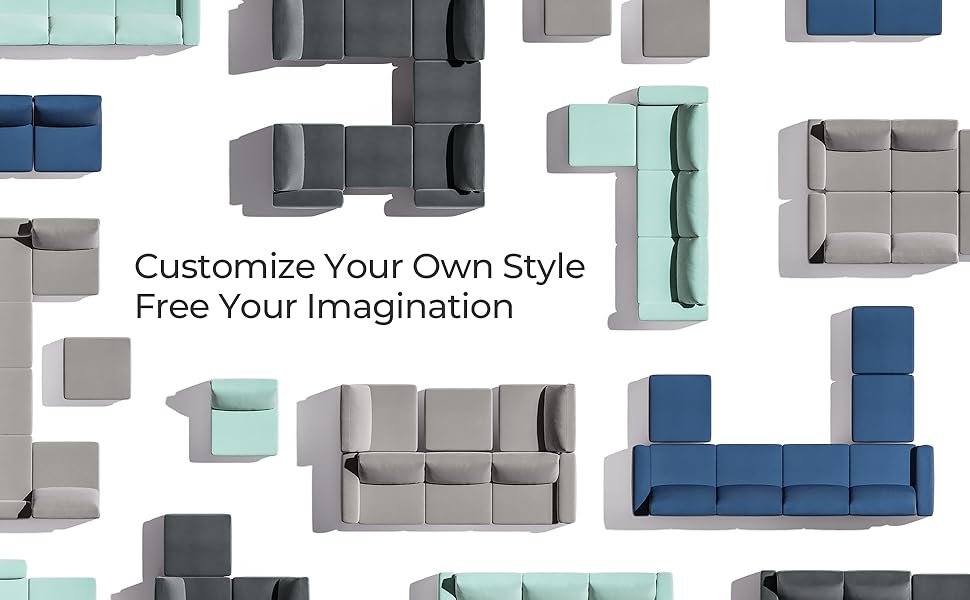 LINSY HOME Modular Sectional Sofa, Convertible U Shaped Sofa Couch with Storage