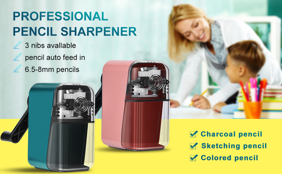 GUCOLUBU Manual Pencil Sharpener Hand Crank Pencil