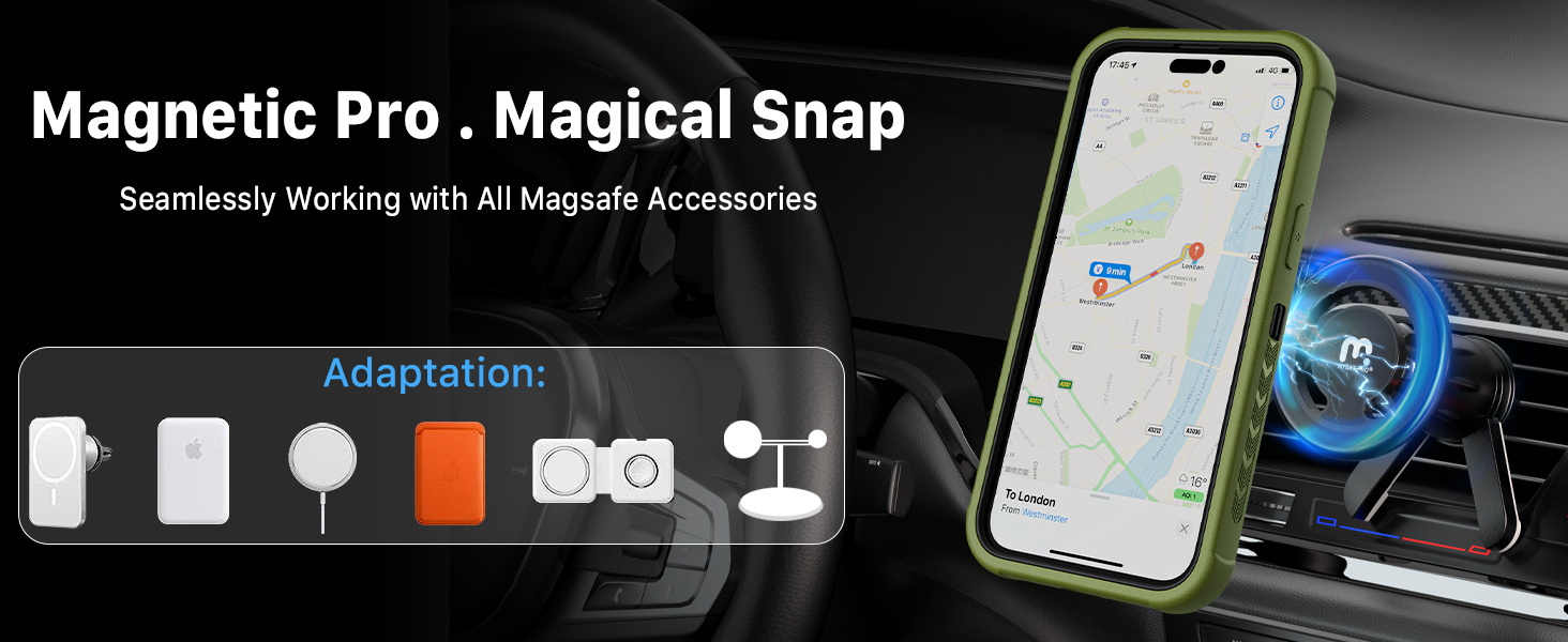 Magnetic Pro . Magical Snap Seamlessly Working with All Magsafe Accessories