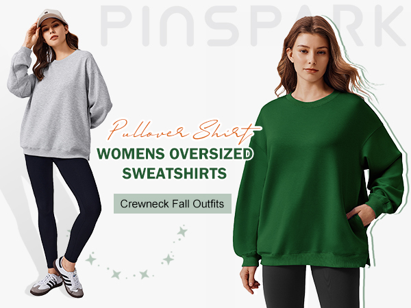 PINSPARK Sweatshirts for Women Crewneck Fall Outfits Side