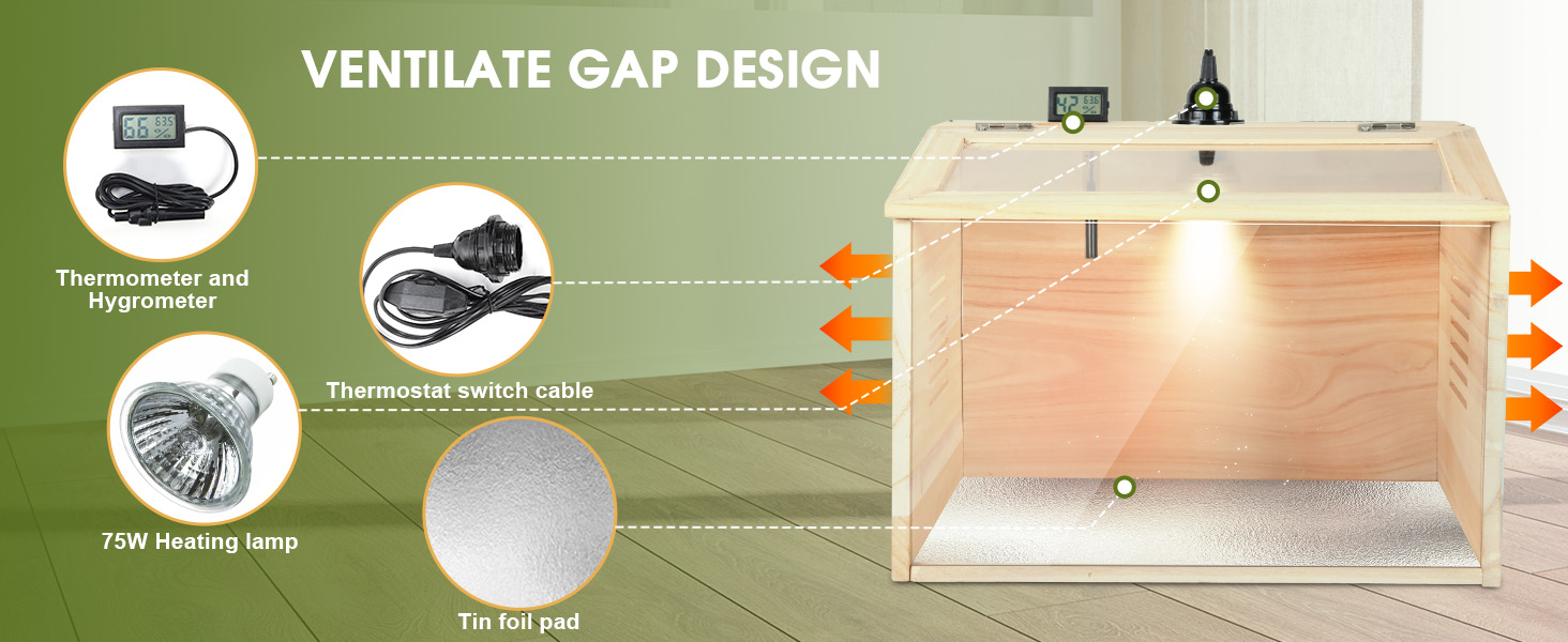 WISMOIER Wooden Brooder Box for Chicks Starter Kit with Heat Lamp