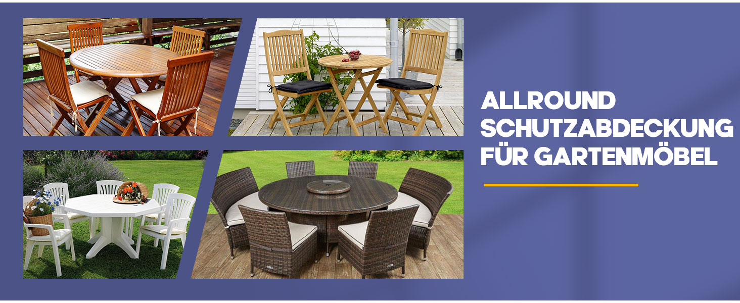 Aipwerer Cover for Garden Furniture Round, Garden Table Cover Round