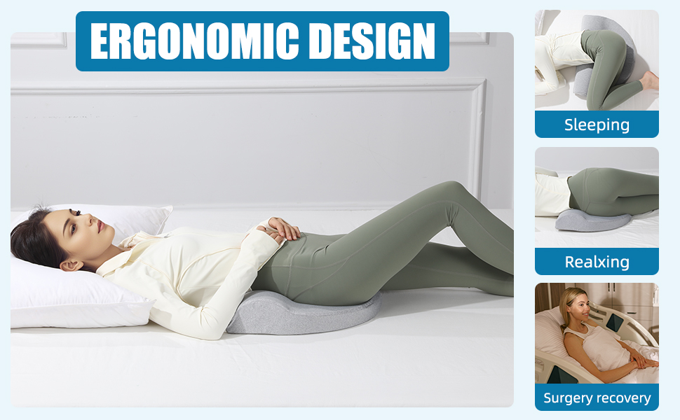 ROYALAY Adjustable Lumbar Support Pillow for Bed, Ergonomic