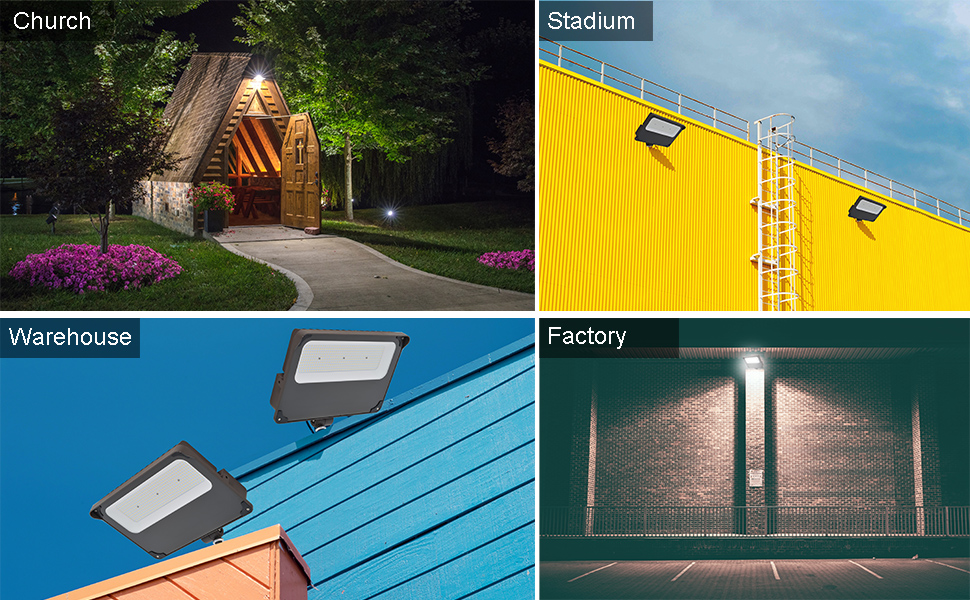 Fiqevs 200W LED Flood Light Outdoor, Adjustable Knuckle Mount LED