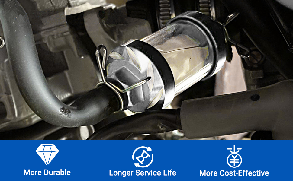 AICARS 5/16 Inline Fuel Filter with Chrome Surface and