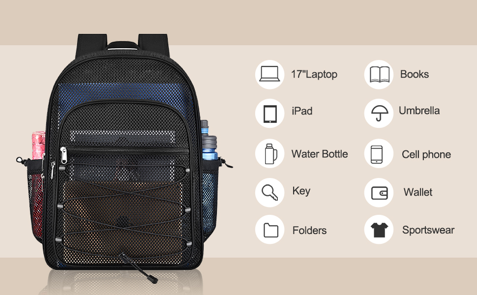 Amazon.com | Mesh Backpacks for School, Heavy Duty Mesh