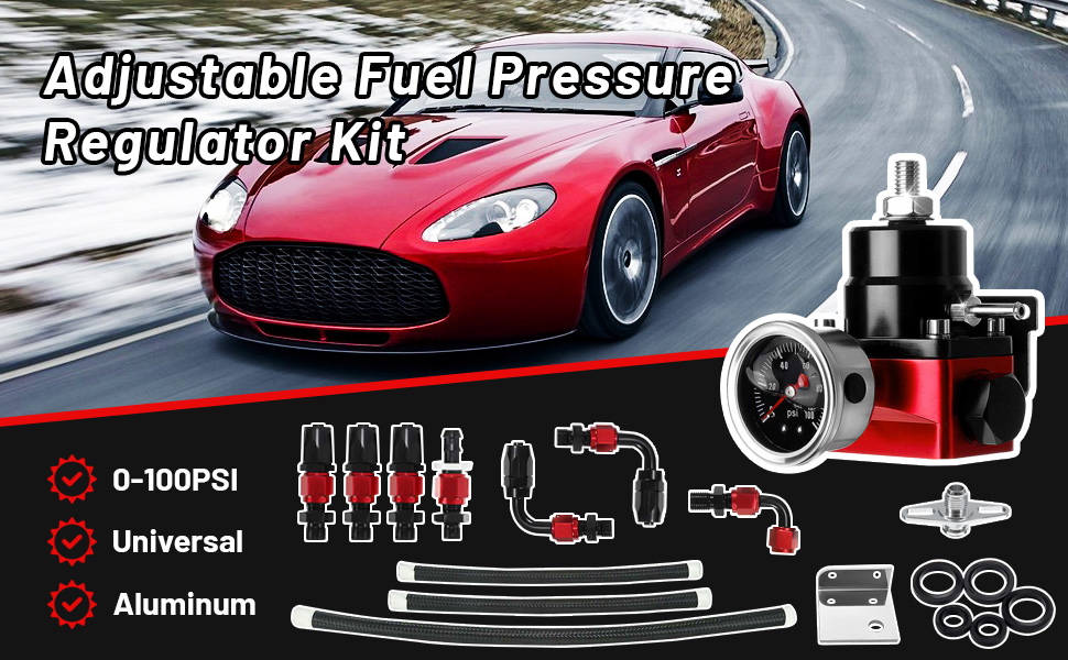 EFI Fuel Pressure Regulator Kit with Bypass Return 0100psi