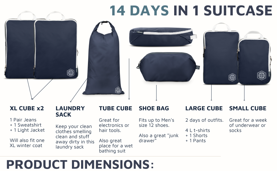 Large Compression Packing Cubes for TravelExtra Large Compression