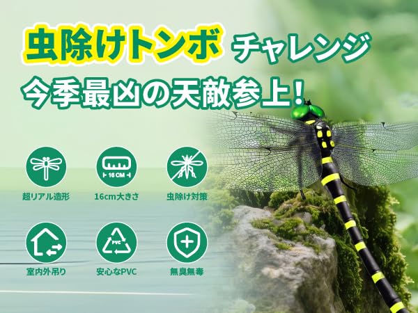 Amazon.co.jp: 2025新改良16センチ 市販最大虫除けトンボ「本物