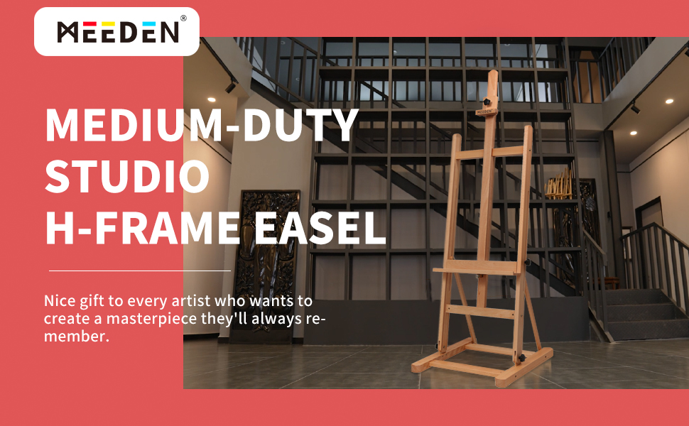 MEEDEN Art Painting Easel Solid Beechwood HFrame Studio Easel Stand