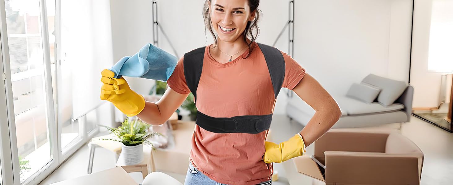 Posture Corrector for Men & Women - Adjustable Infused Orthopedic Brace for Pain Relief