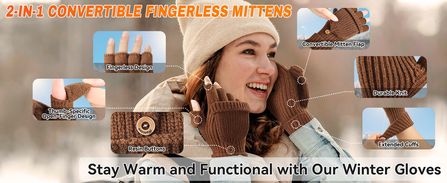 Cierto Winter Fingerless Gloves