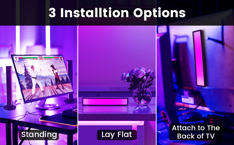 Smart LED Light Bar, RGB Light Bar Lamp Ambiance Gaming Lights with Multiple Lighting Effects