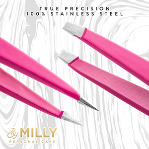 by milly Precision Tweezers set Hand Filed Tips