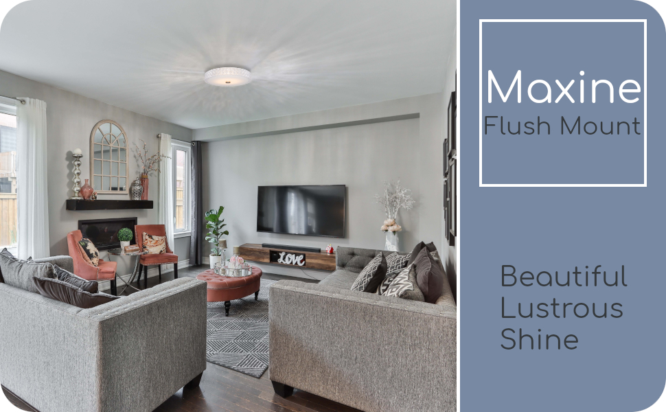 kira home maxine flush mount ceiling light brushed nickel crystal design led unique high end upscale