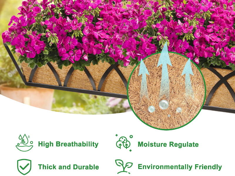 Y&M 30" Coco Liner for Window Box Deck Basket Planter