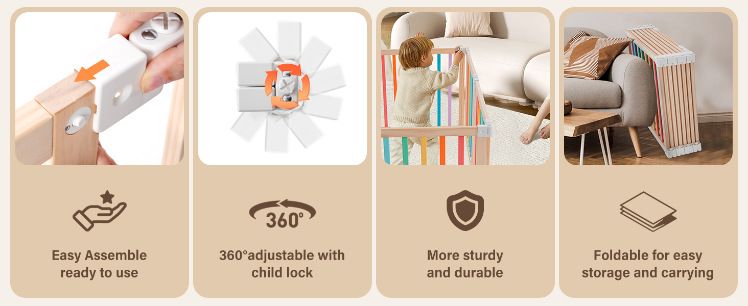 Foldable Wooden Baby Playpen