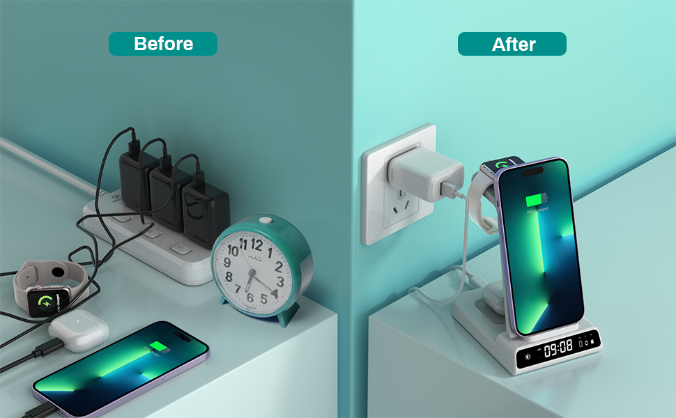 Wireless Charging Station for Apple Multiple Devices with