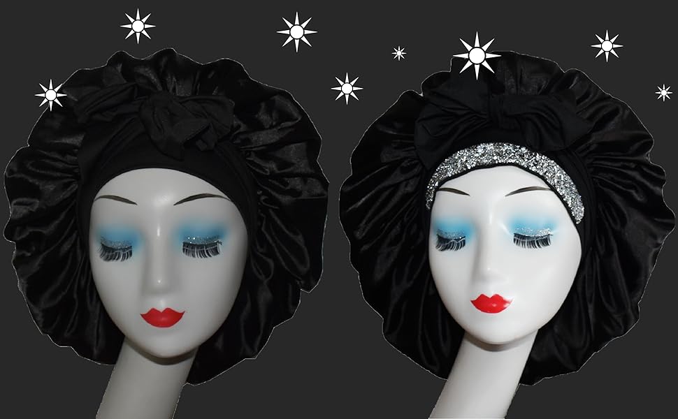 Bling Rhinestone bonnet silk bonnet satin bonnet hair bonnet for black women,tie bonnet, bonette
