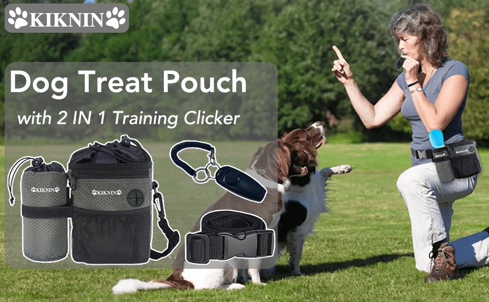 Treat Pouch FuninCrea Dog Bag, Dog Treat Bag With Built-in Poop Bag Dispenser Dog Training For Walking Oxford Cloth Dog Training Bag For Magnetic Closure Pouches