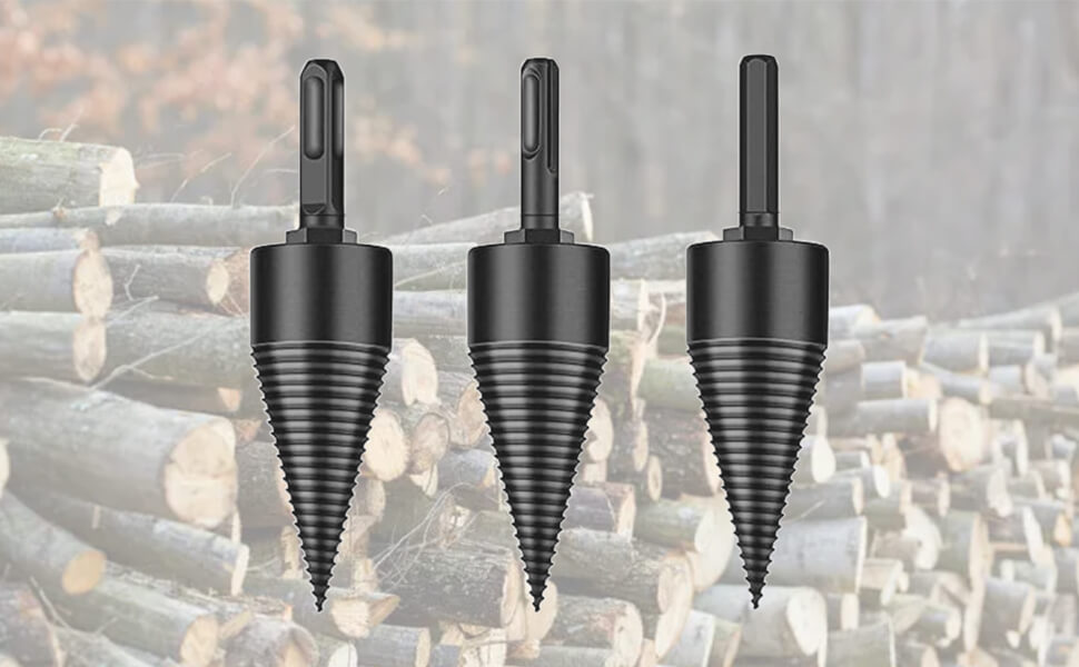 Qlvily 3PCS Removable Firewood Log Splitter Drill Bit