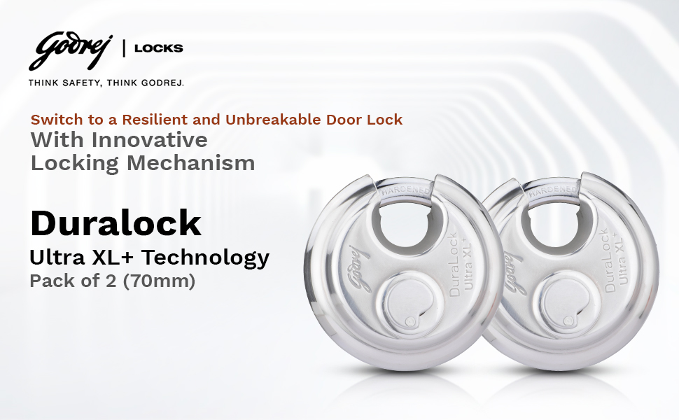 Godrej LocksI Duralock Ultra XL+ 70mm I 3 Keys I Duralock for Gate Lock