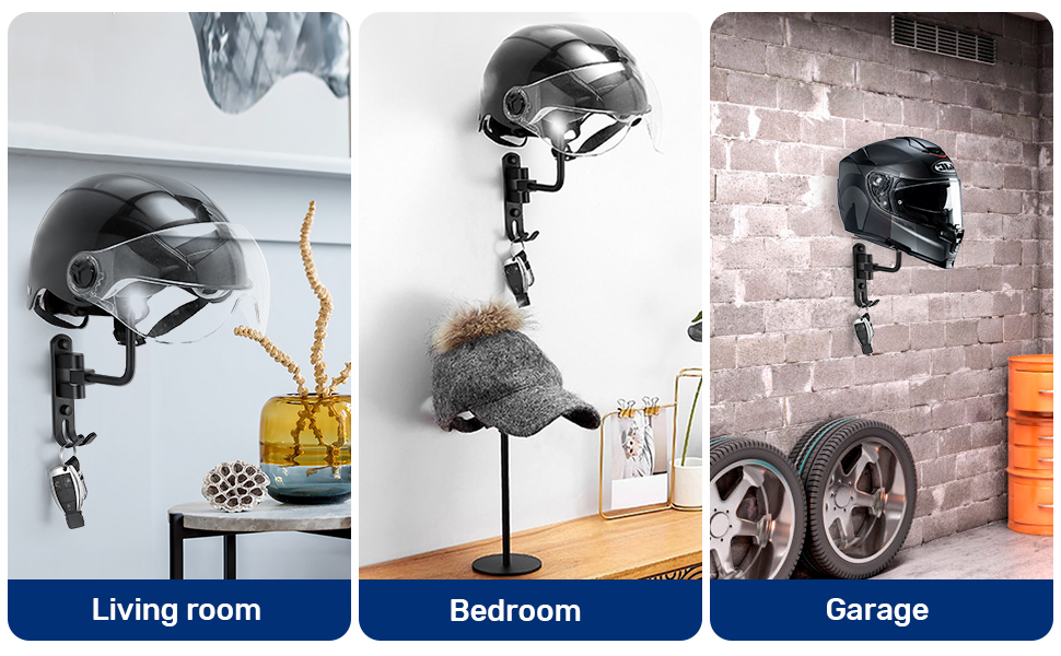 Helmet Rack, 180° Rotation Motorbike Helmet Display Rack, Standing