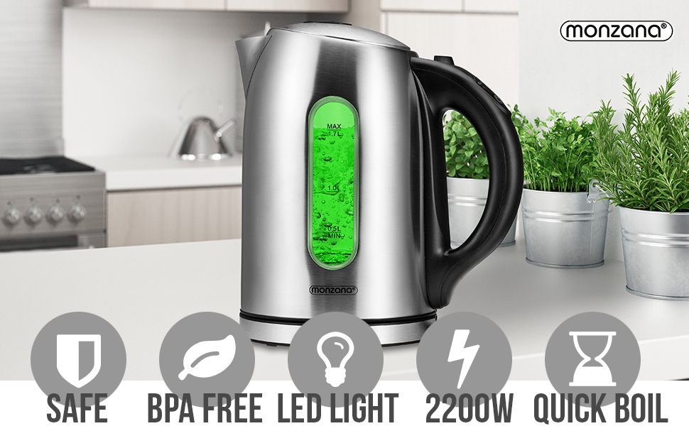 Monzana Electric Kettle Temperature Control & Keep Warm Function 1.7 L