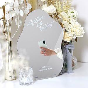 ウェルカムボード ミラー 結婚式用　ウェディング　レセプション　鏡のみ シルバーミラーウェルカムボード(通常サイズ)結婚式／台座付