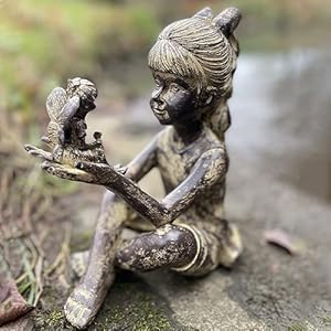 Sitting Girl with Fairy Garden Ornament