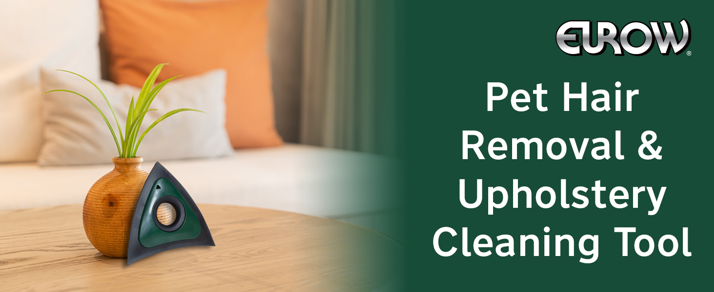 Eurow Portable, Easy-to-Clean Pet Hair Removal & Upholstery Detailing Tool, Green