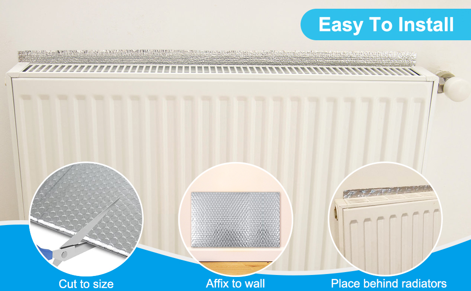 Radiator Reflector Panels 5m x 0.6m, Bubble Radiator Insulation Foil