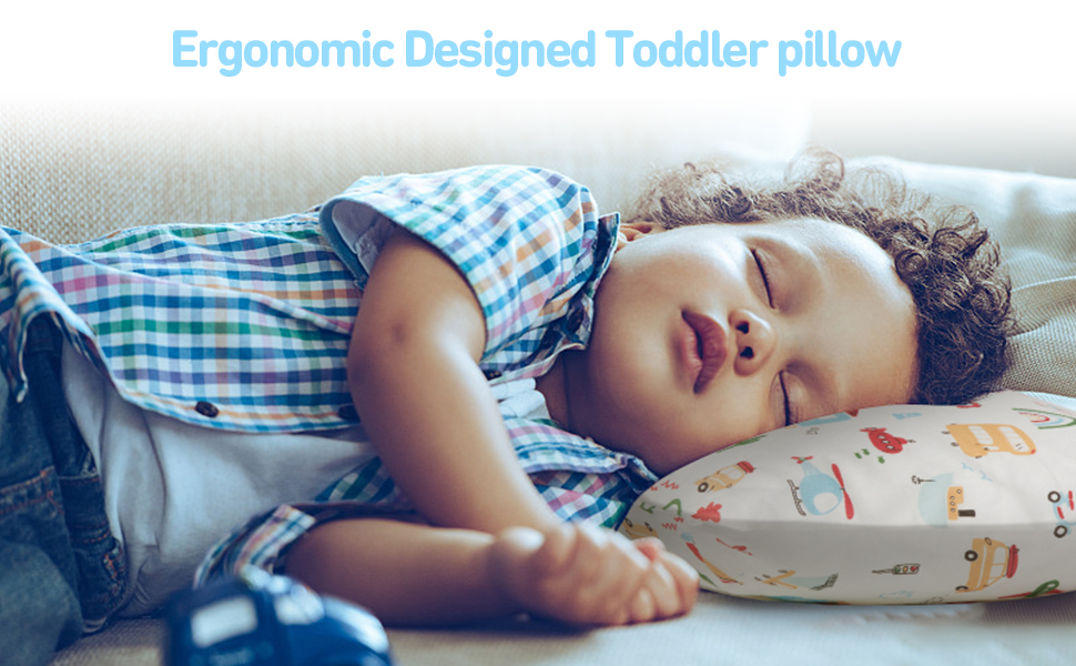 Toddler Pillow with Pillowcase, 13×18 Cotton Toddlers