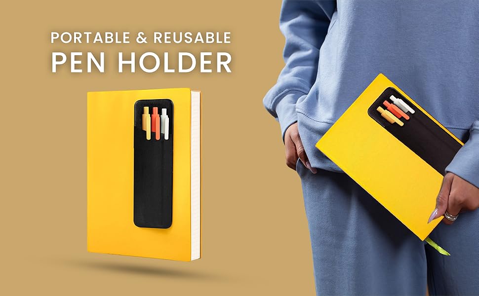 Epessa StickOn Pen Holder for Notebook, Adhesive Pencil