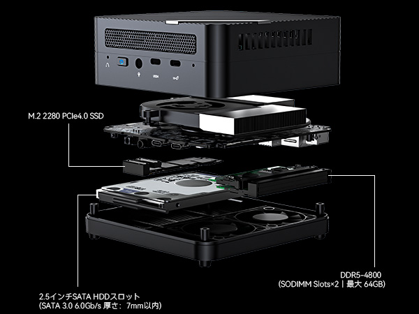 MINISFORUM UM690S 32GB 512GBミニPC 黒 MINISFORUM UM690S – official store