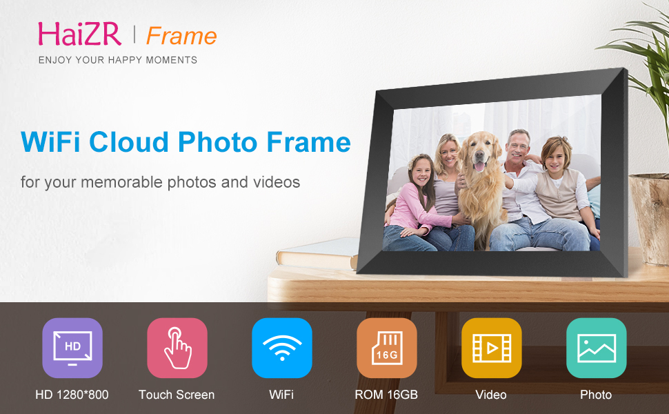 HaiZR Digital Photo Frame 10.1 Inch Smart WiFi Cloud Digital Picture