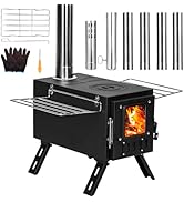 YRenZ Upgraded Portable Wood Stove for Camping, Compact Tent Stove with Large Firebox, High Airti...