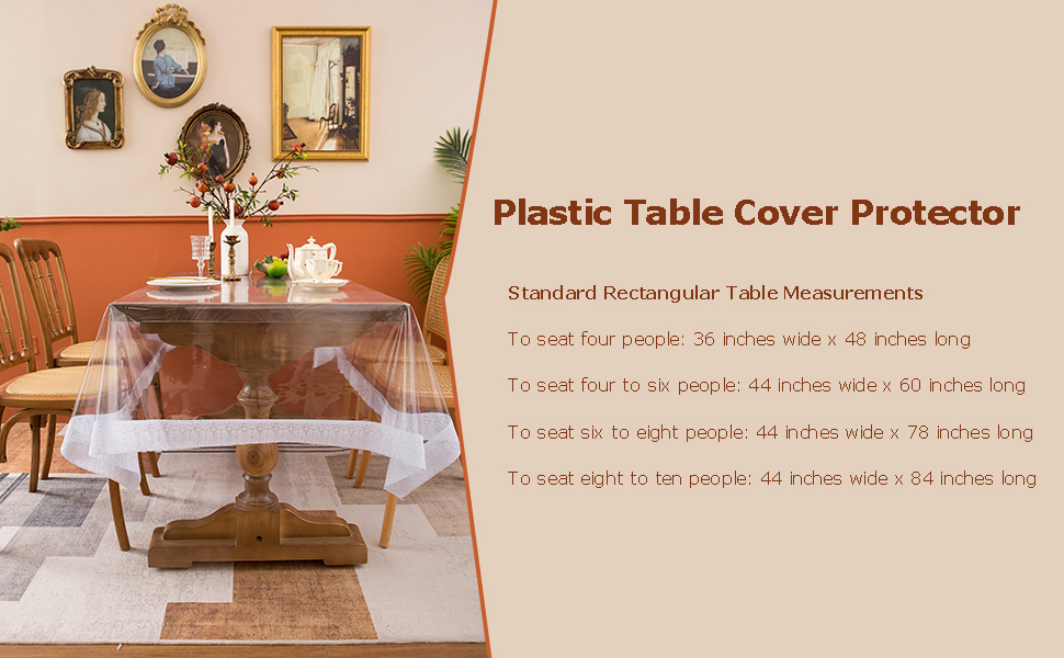 Clear Plastic Tablecloth Protector Soft Crystal 0.2mm Thick Transparent