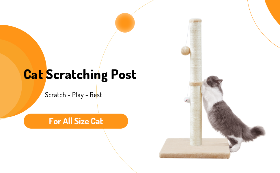 MeowHomm 32” Tall Cat Scratching Posts for indoor cats