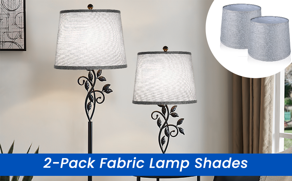 Lamp Shades Set of 2 Drum Lampshade for Table Lamp Floor